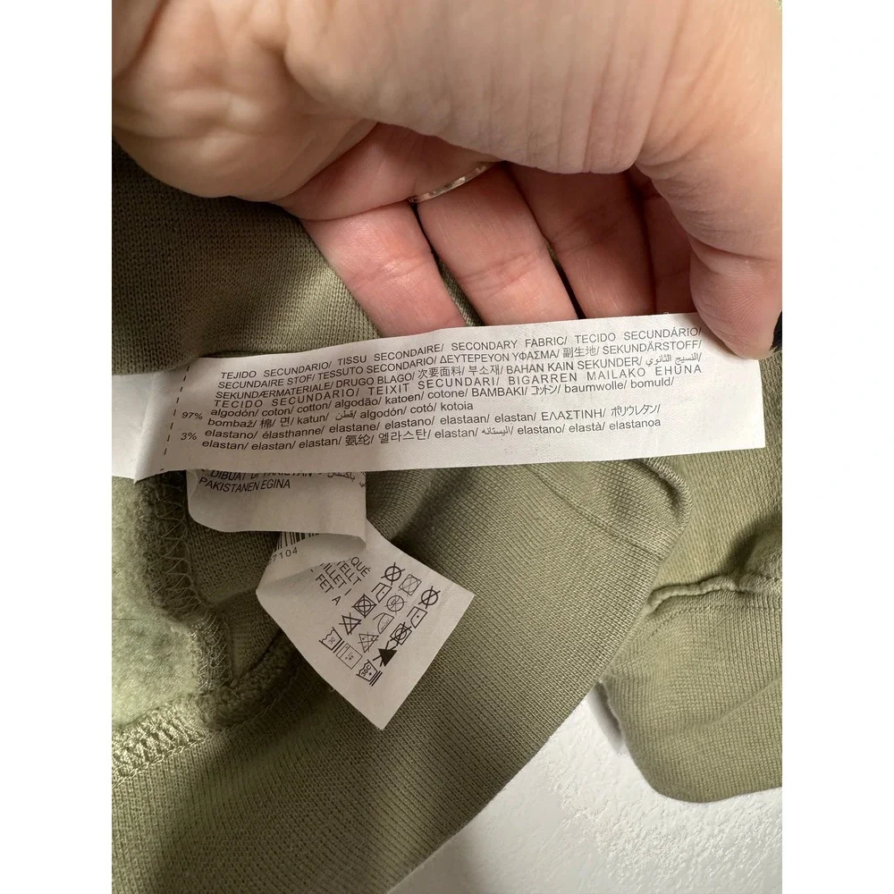Zara Boys 2 Piece Set Green Hoodie Tan Los Angeles Wide Leg Sweatpants Size 9/10